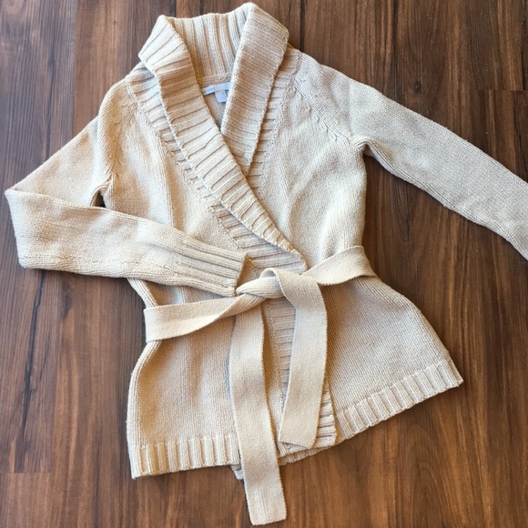 navy belted cardigan